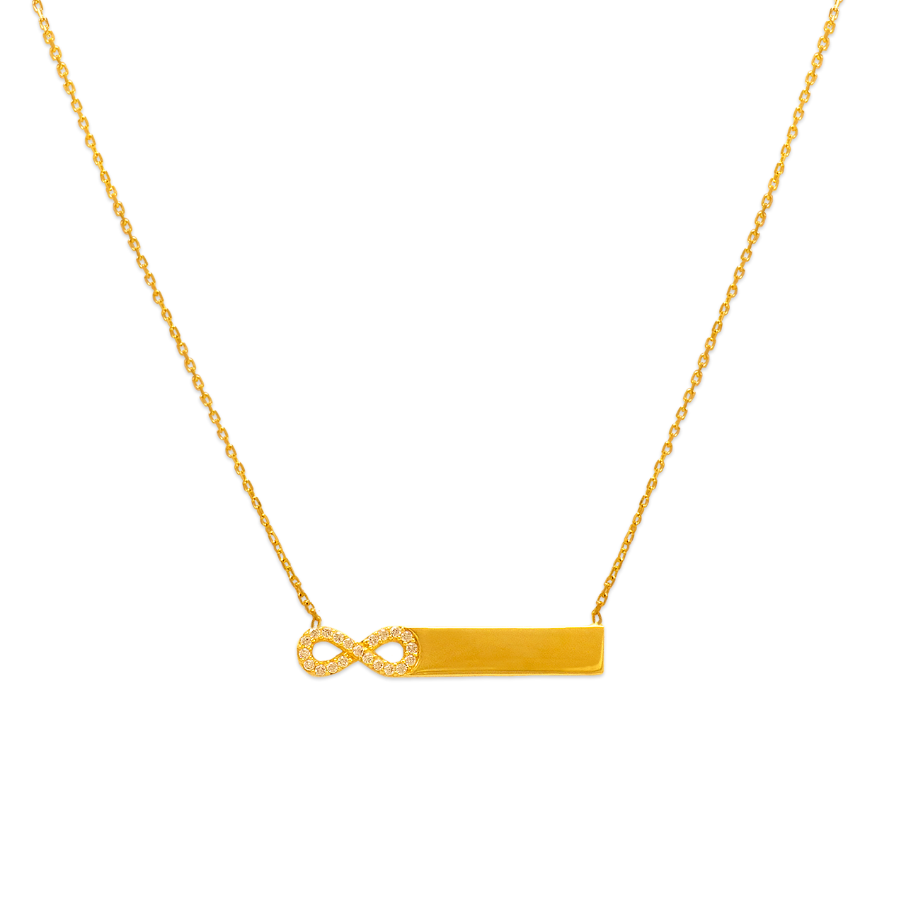 Fancy Plain Bar and Infinity Necklace