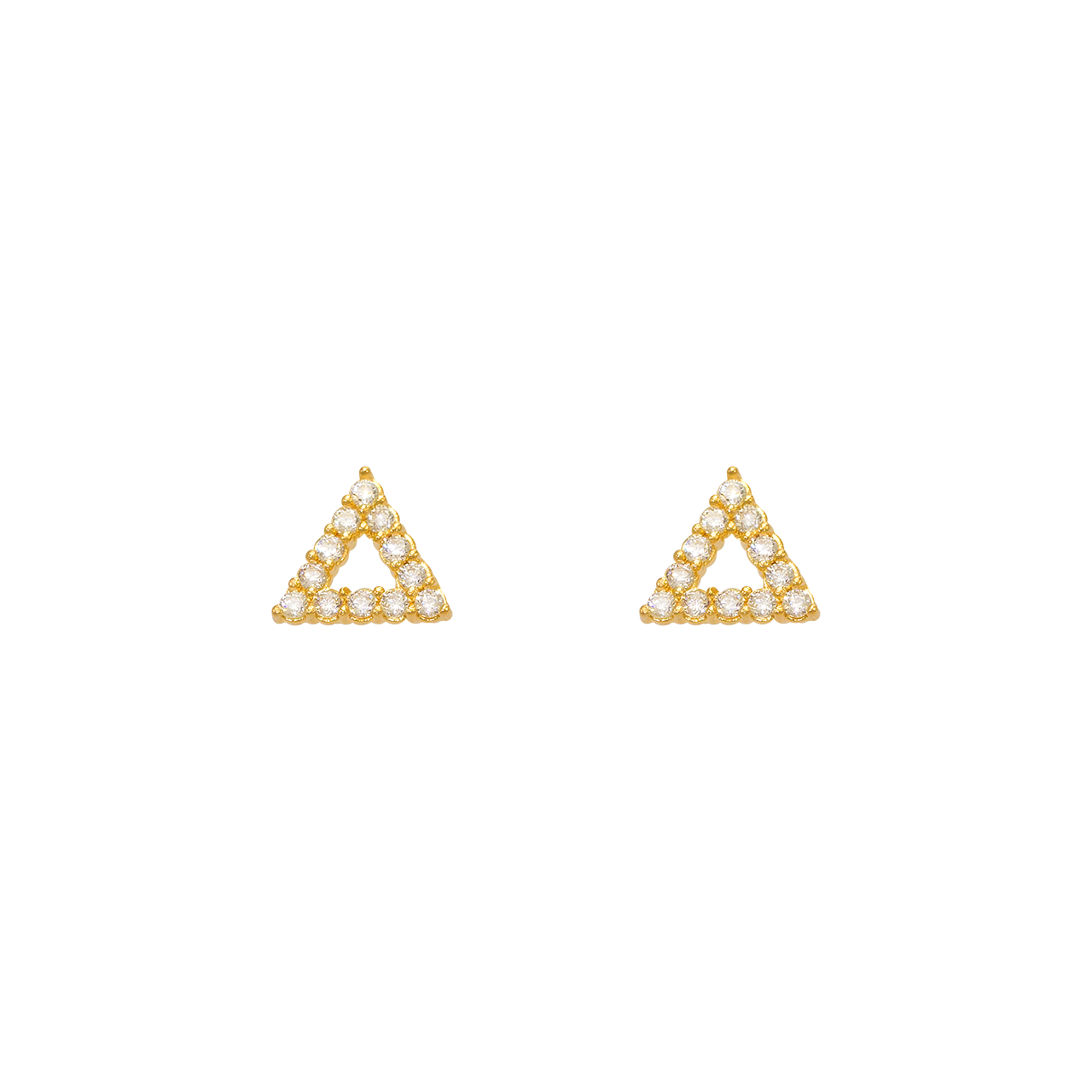 Triangle Pave CZ Stud Earrings