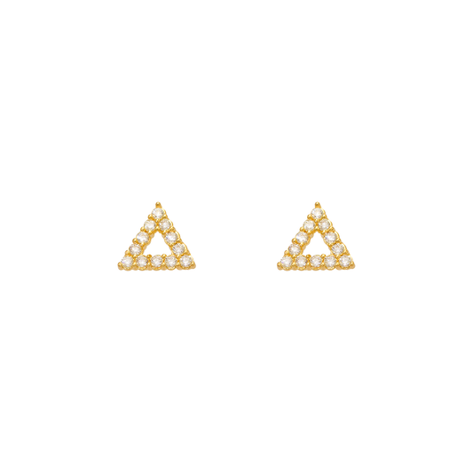 Triangle Pave CZ Stud Earrings