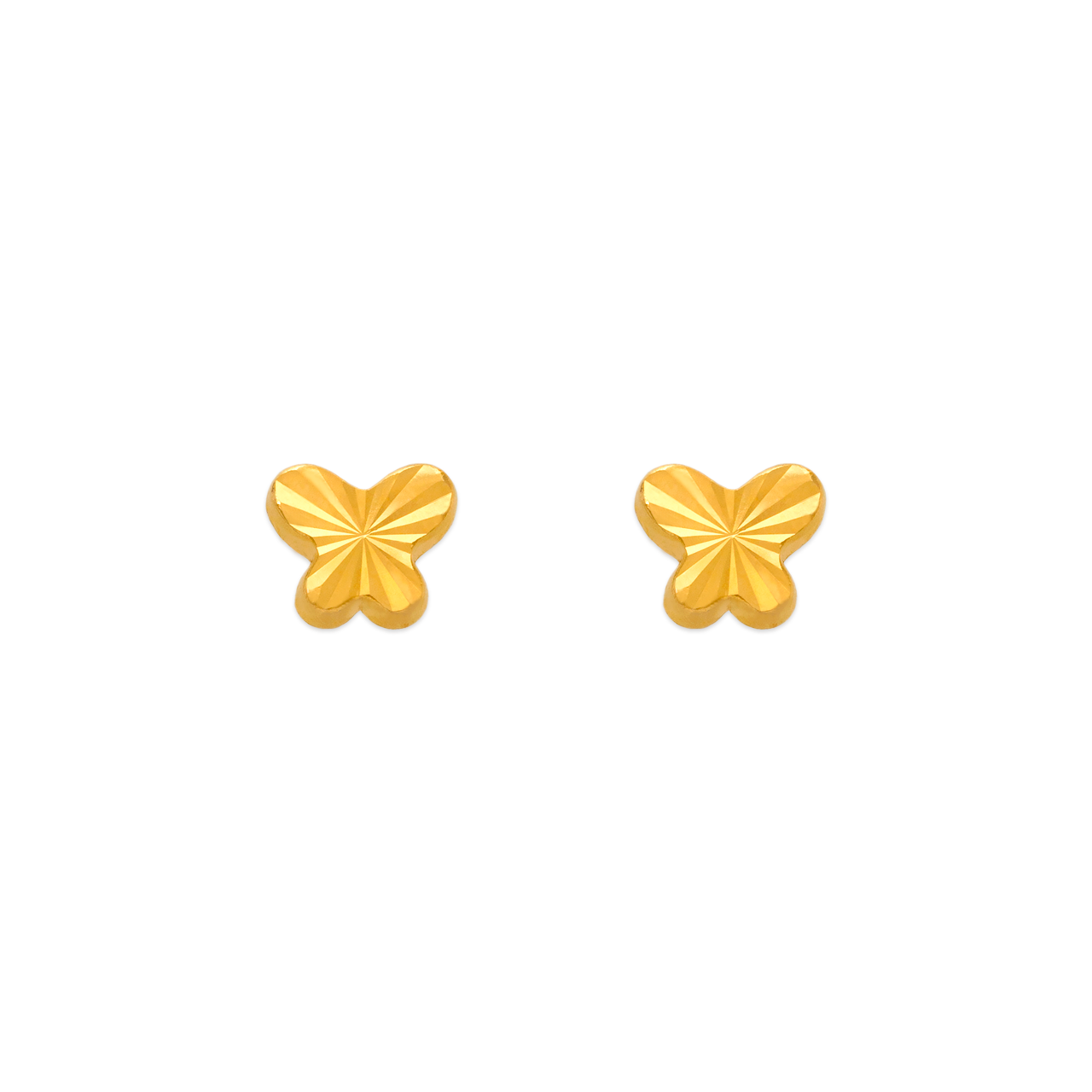 Diamond Cut Butterfly Stud Earrings