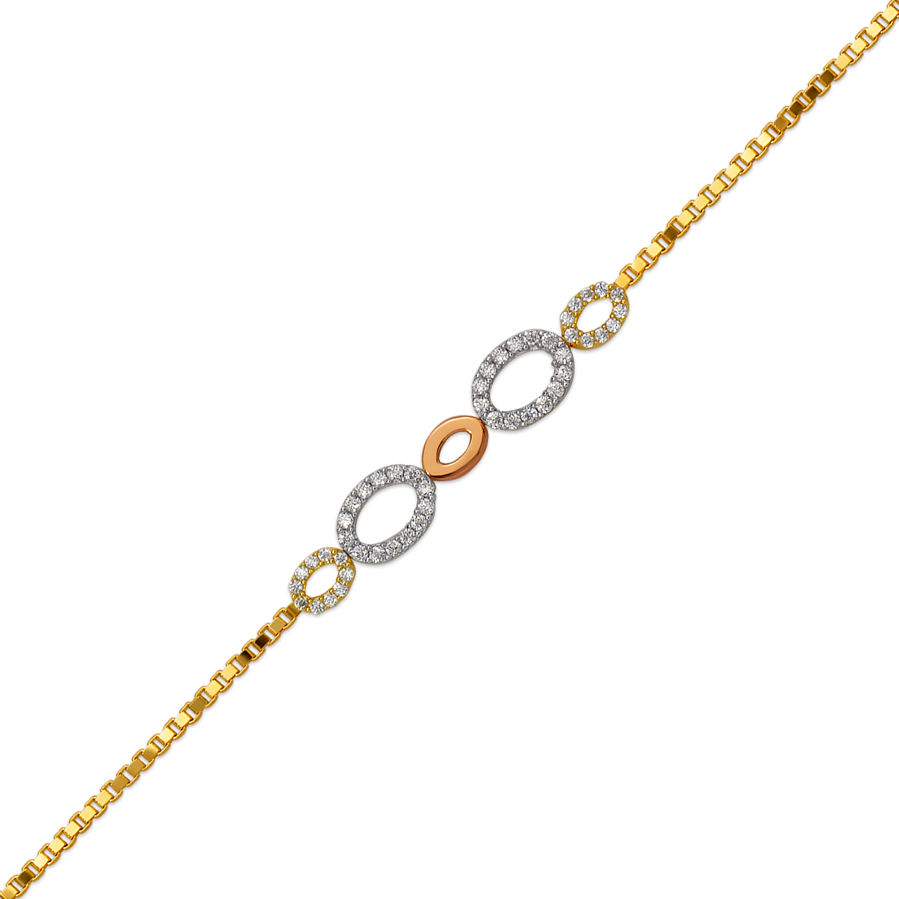 Ladies High Polished CZ Bracelet