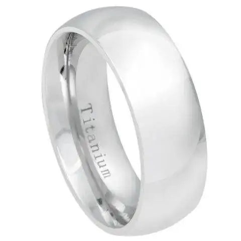 White Titanium Classic Domed Ring