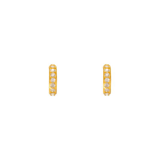 Thin Huggies CZ Stud Earrings