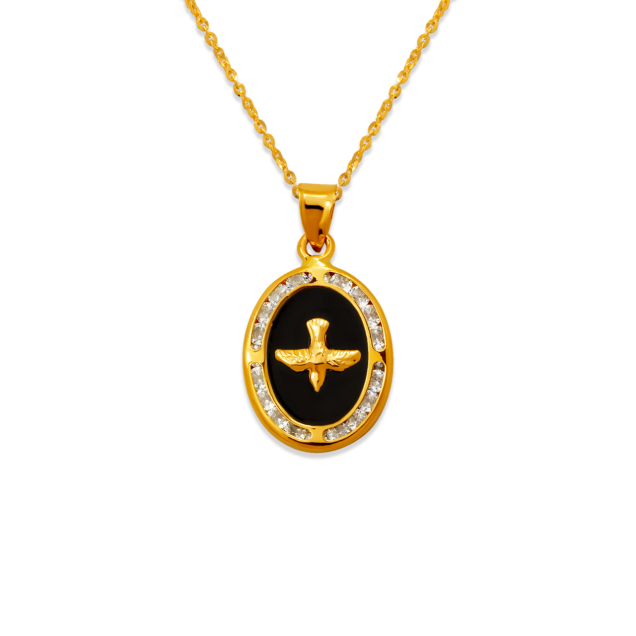 Black Communion Enamel CZ Pendant