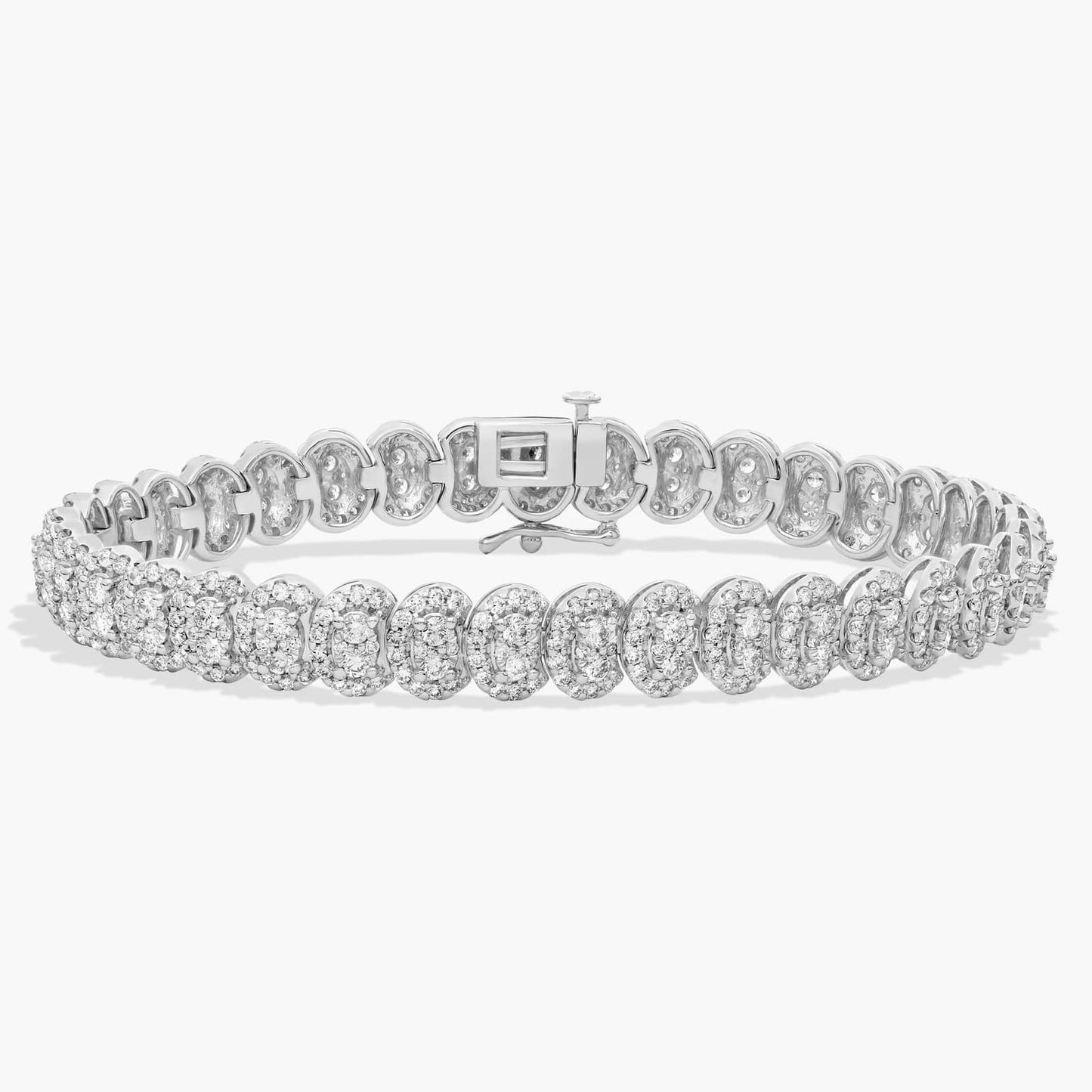 Diamond Cluster Overlay Halo Bracelet