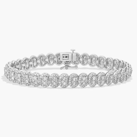 Diamond Cluster Overlay Halo Bracelet