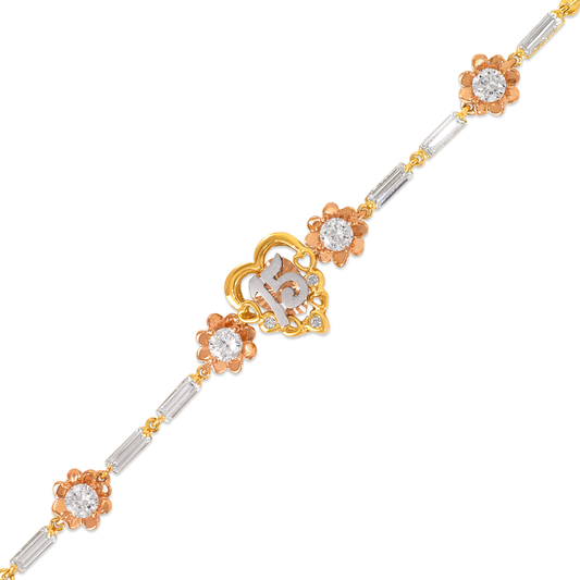 Fancy 15 Anos Heart CZ Bracelet