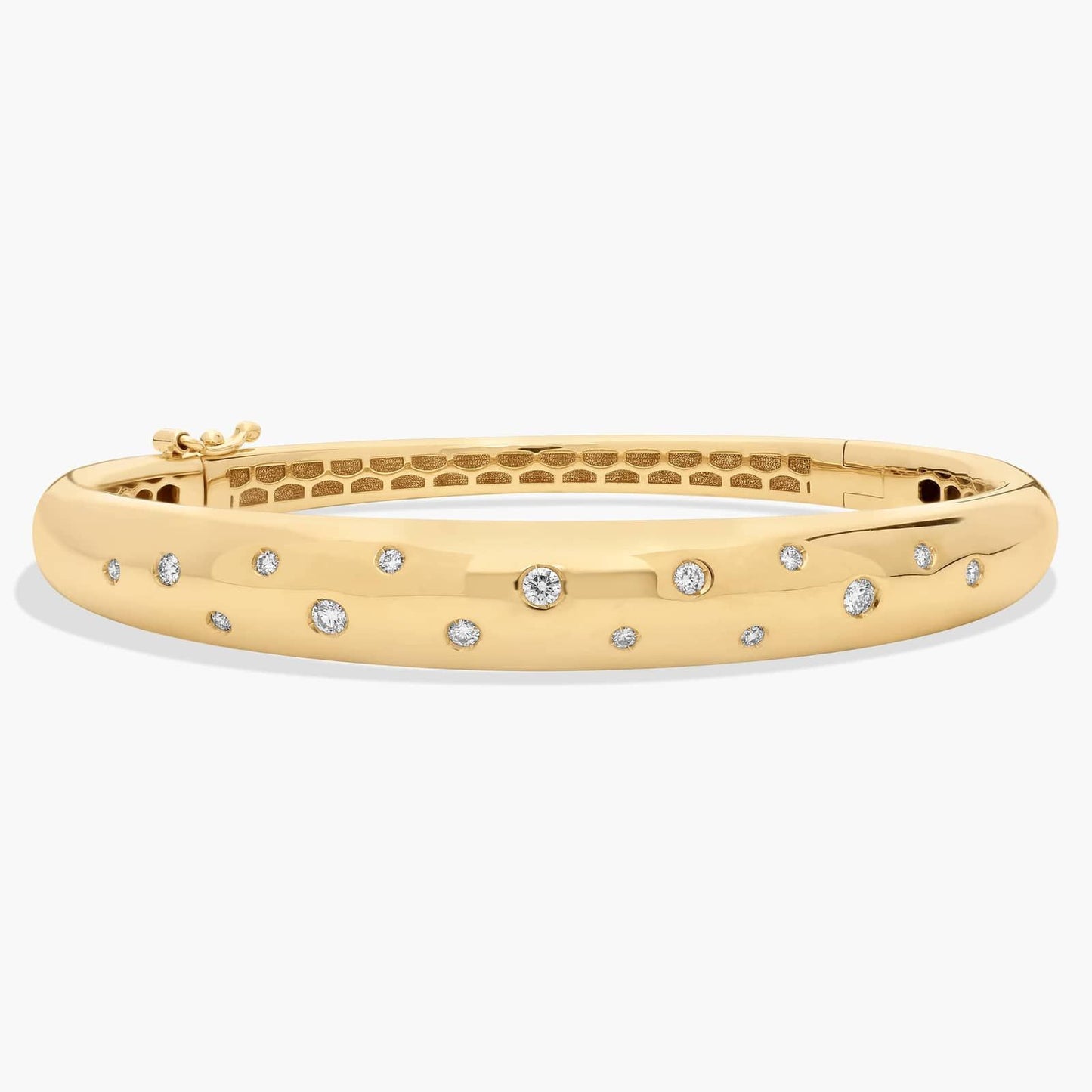 Scattered Diamond Puffy Bangle Bracelet