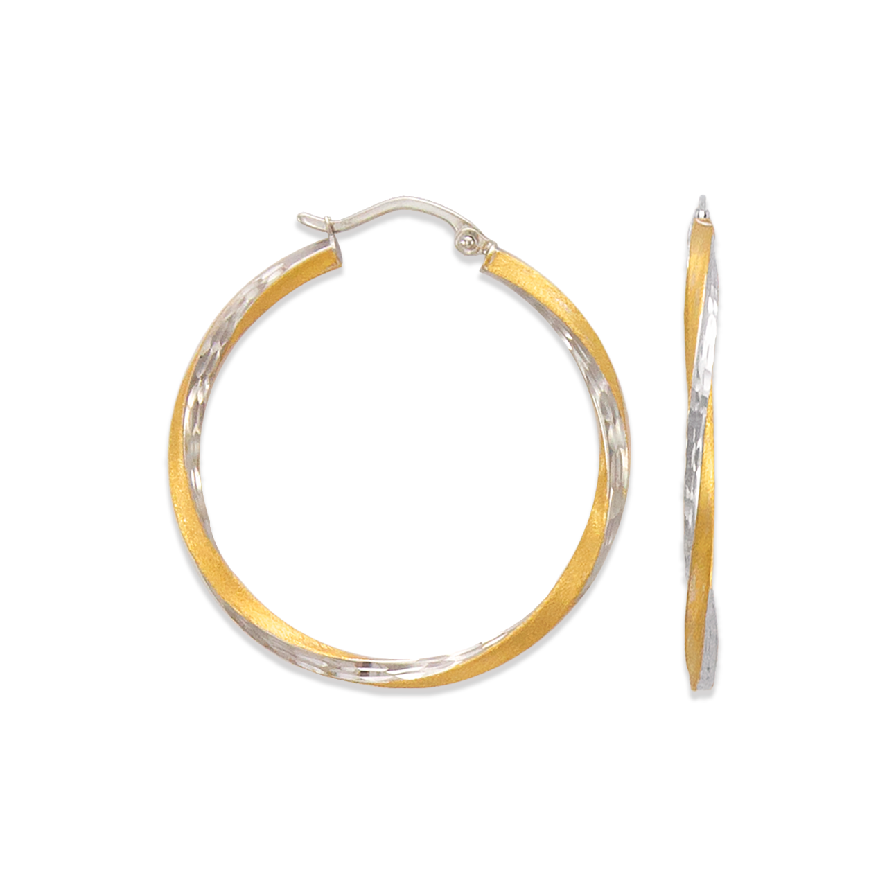 Square Twist Tube Hoop Earrings