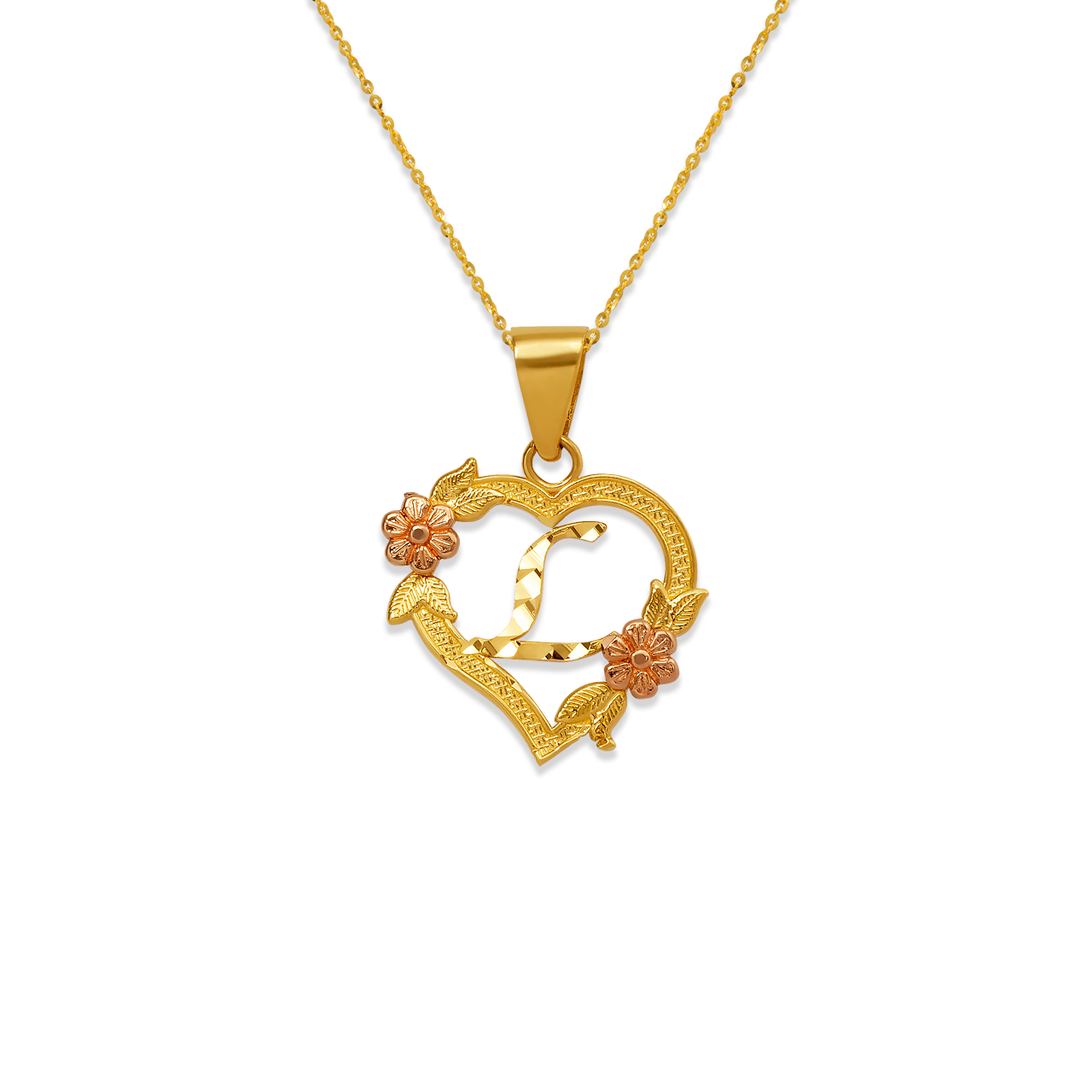 Initial Letter Heart Pendant