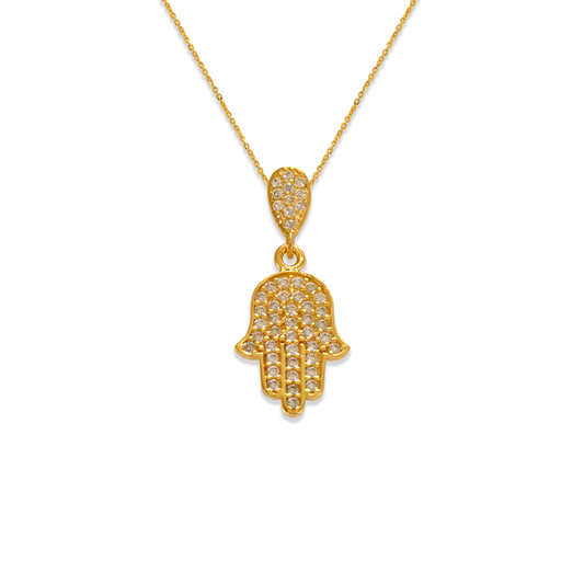 Fancy Hand of Fatima CZ Pendant