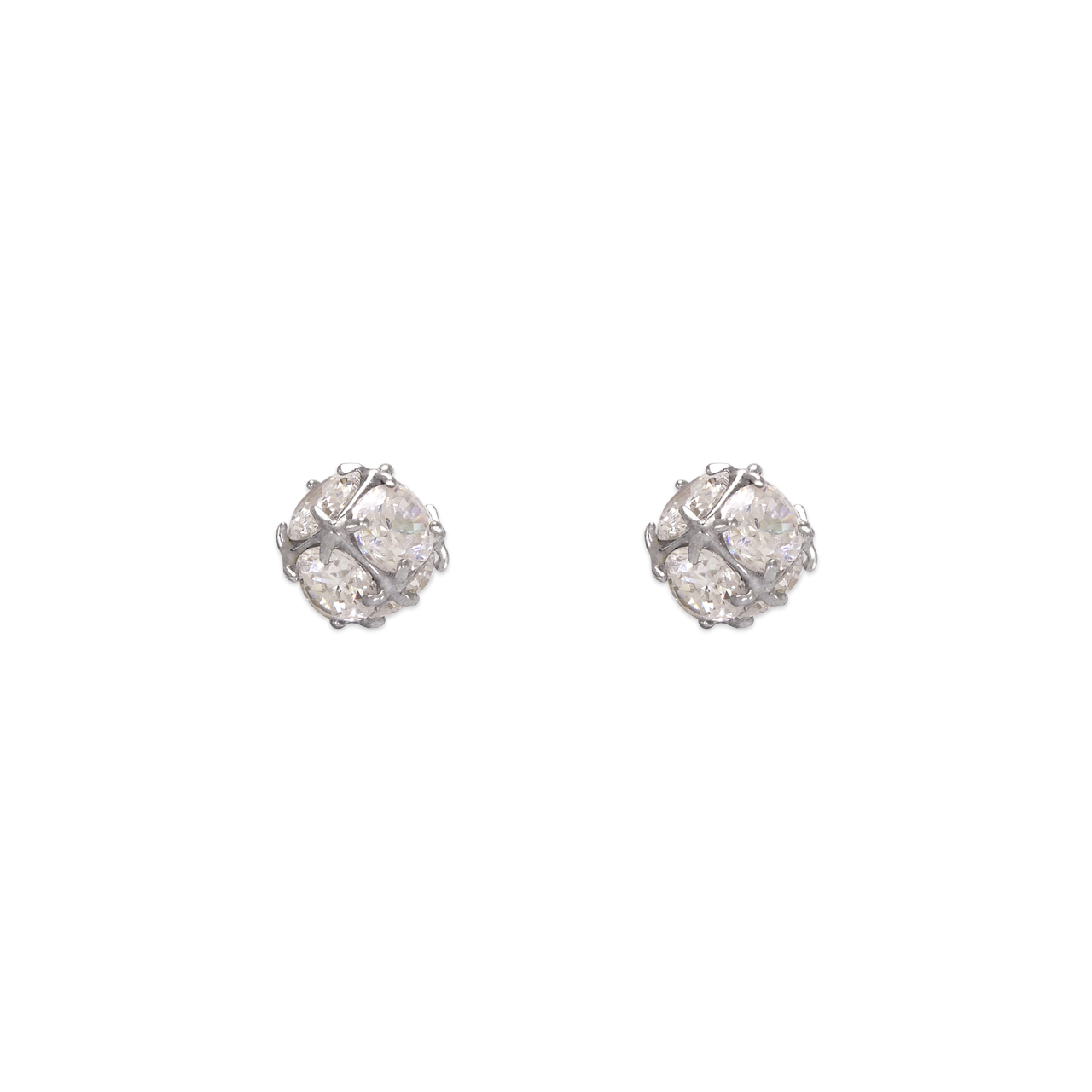 Small Fancy Ball CZ Stud Earrings