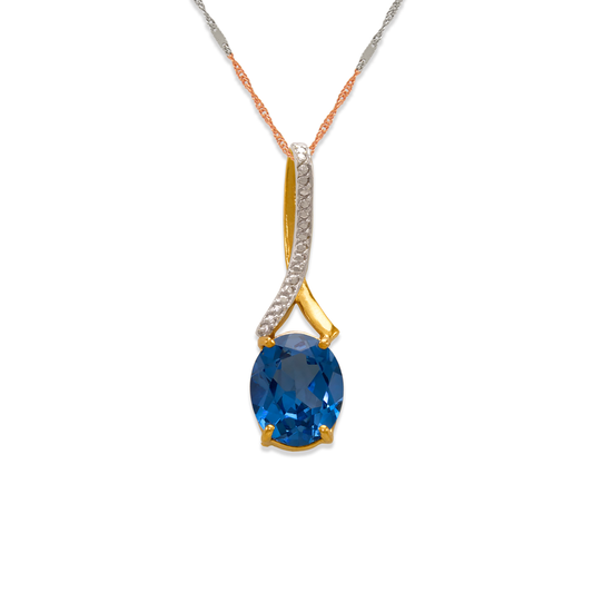 Sapphire Topaz CZ Pendant