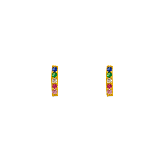 Rainbow CZ Stud Earrings