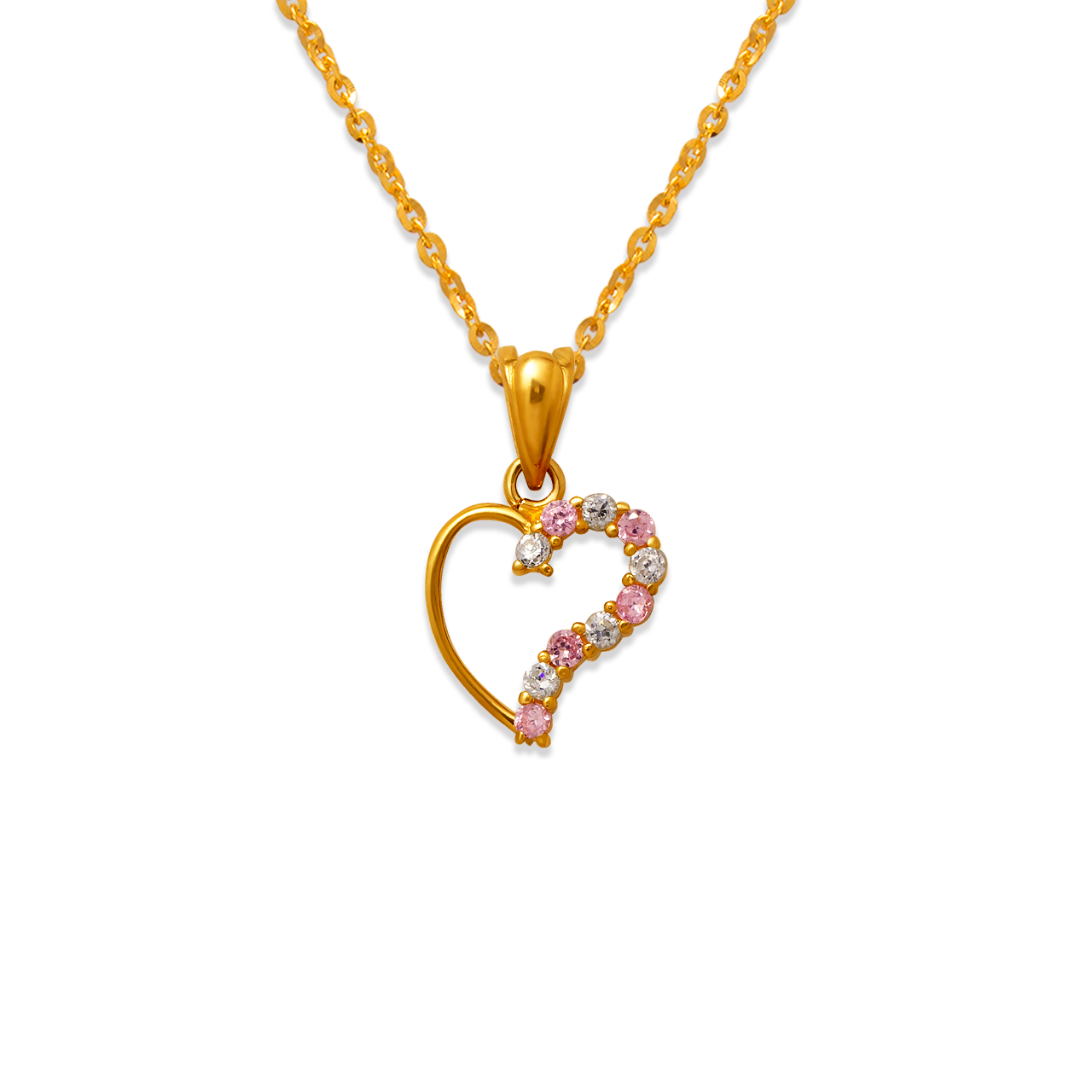 Heart Pink CZ Pendant