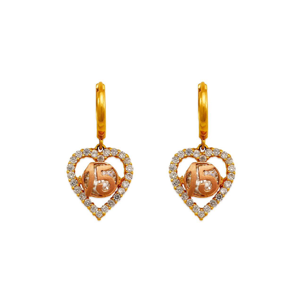 Fancy 15 Anos Dangling CZ Earrings