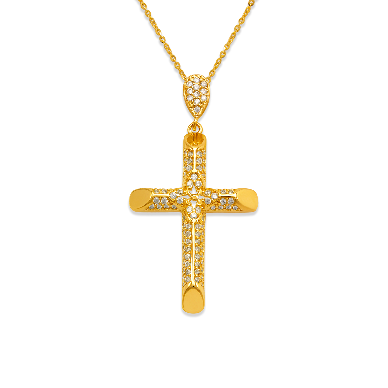 Fancy Cross CZ Pendant