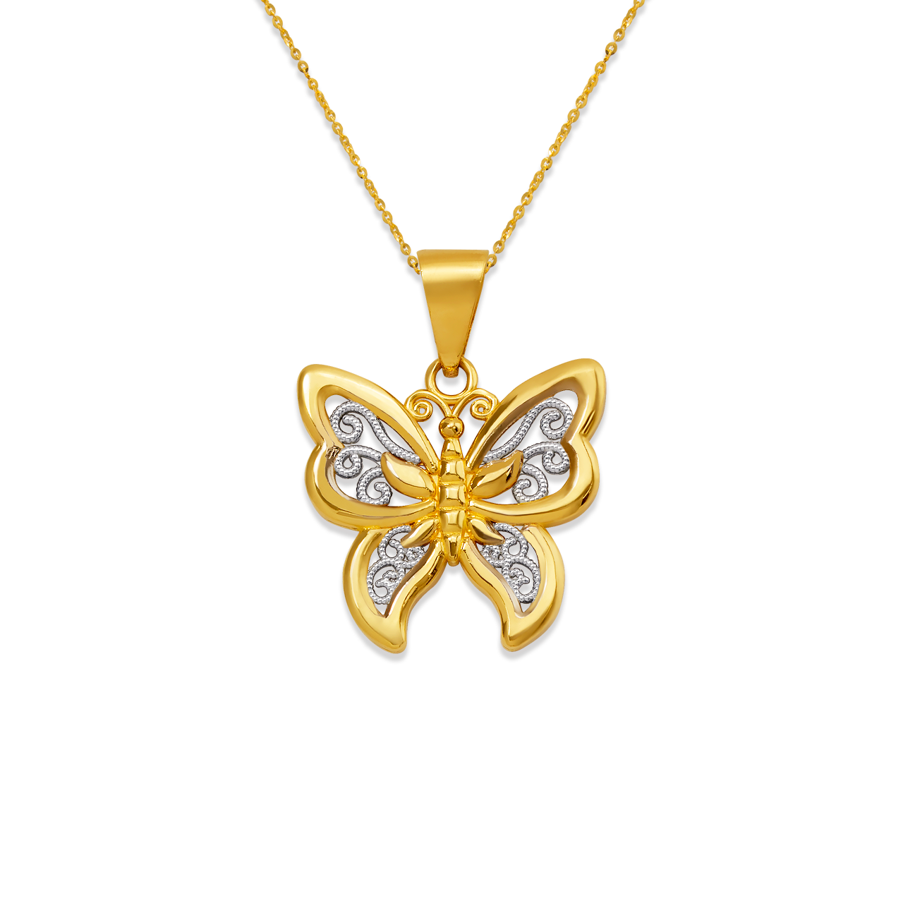 Two Tone Butterfly Pendant