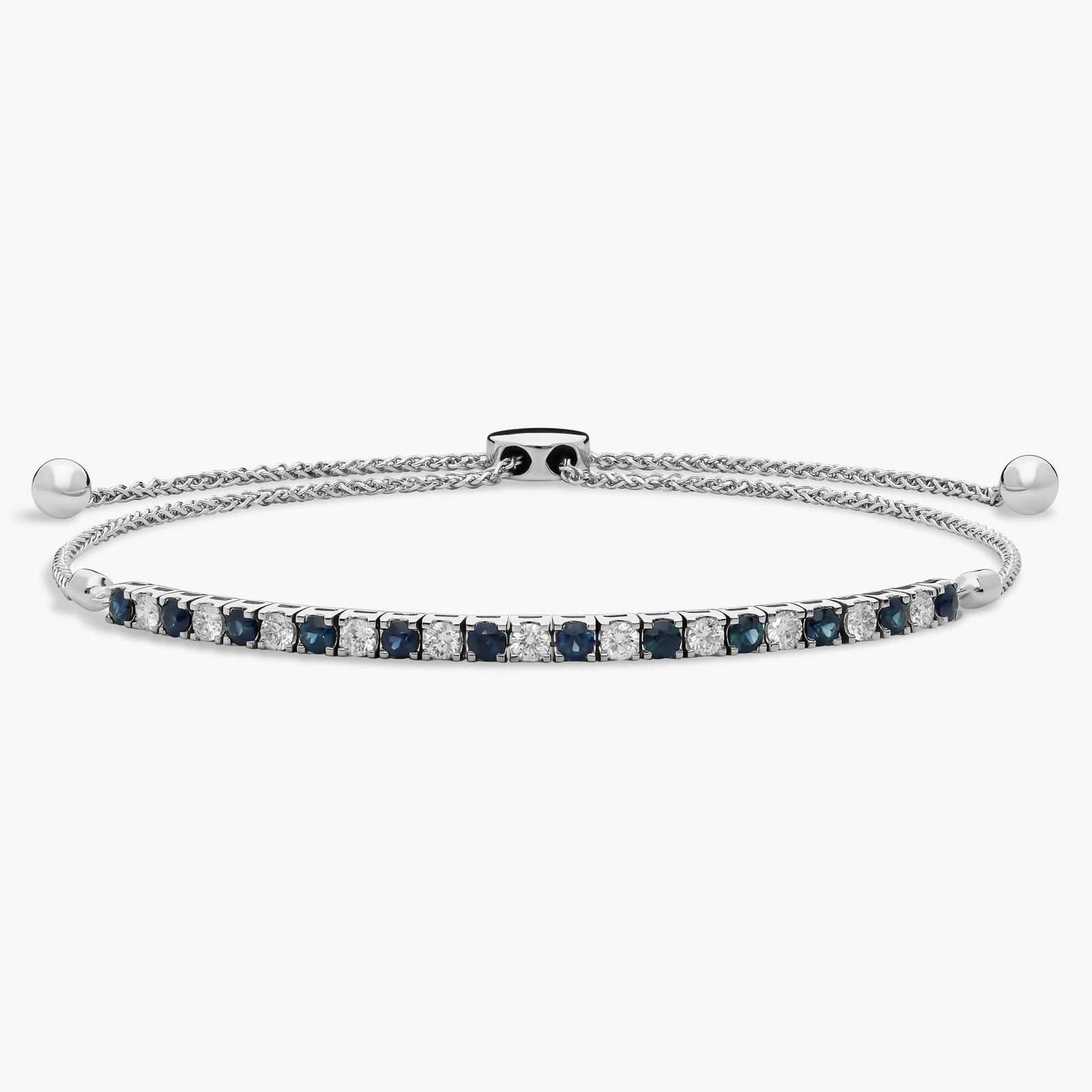 Riviera Pavé Sapphire and Diamond Alternating Bolo Bracelet