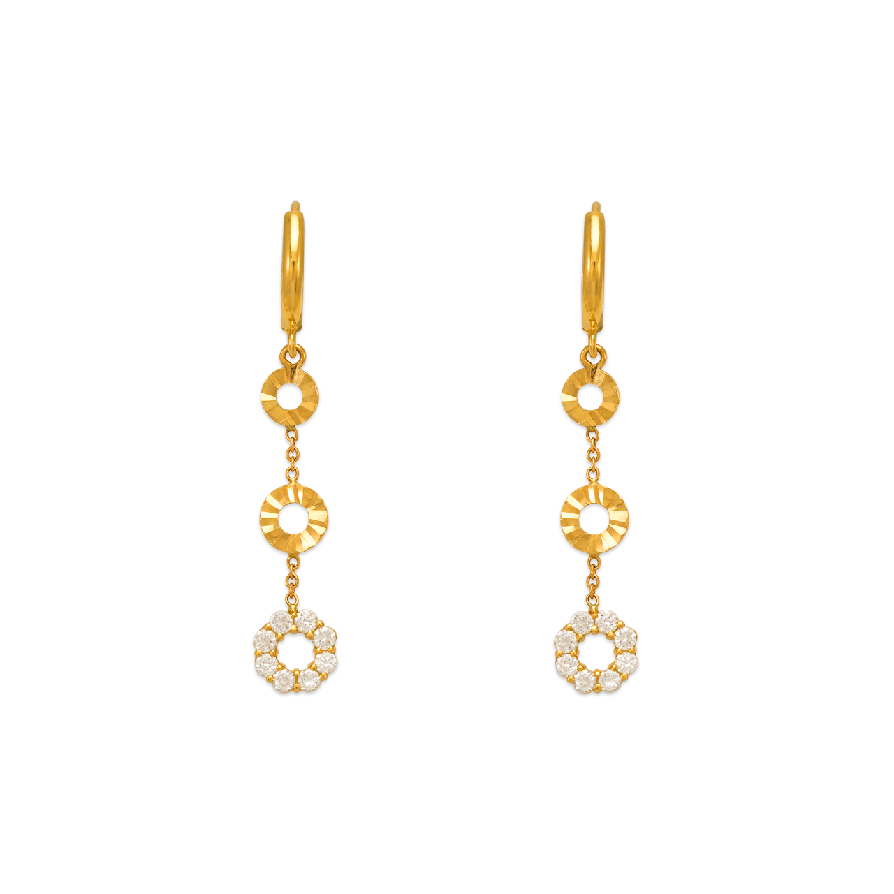 Fancy Circle CZ Earrings