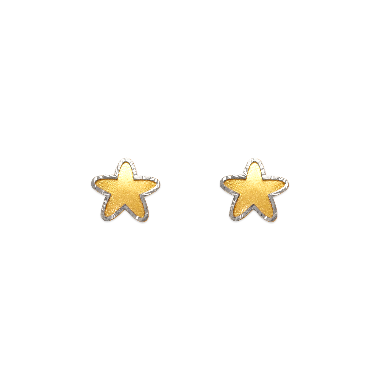 Diamond Cut Star Stud Earrings