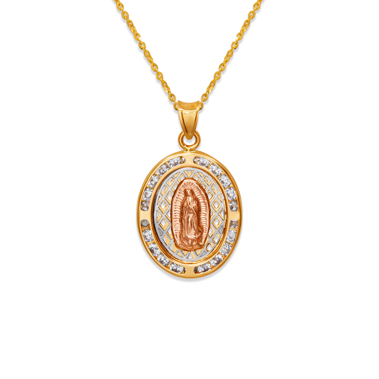 Oval Guadalupe CZ Pendant