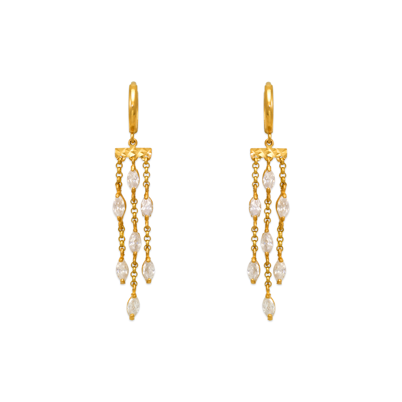 Fancy Chandelier Dangling CZ Earrings