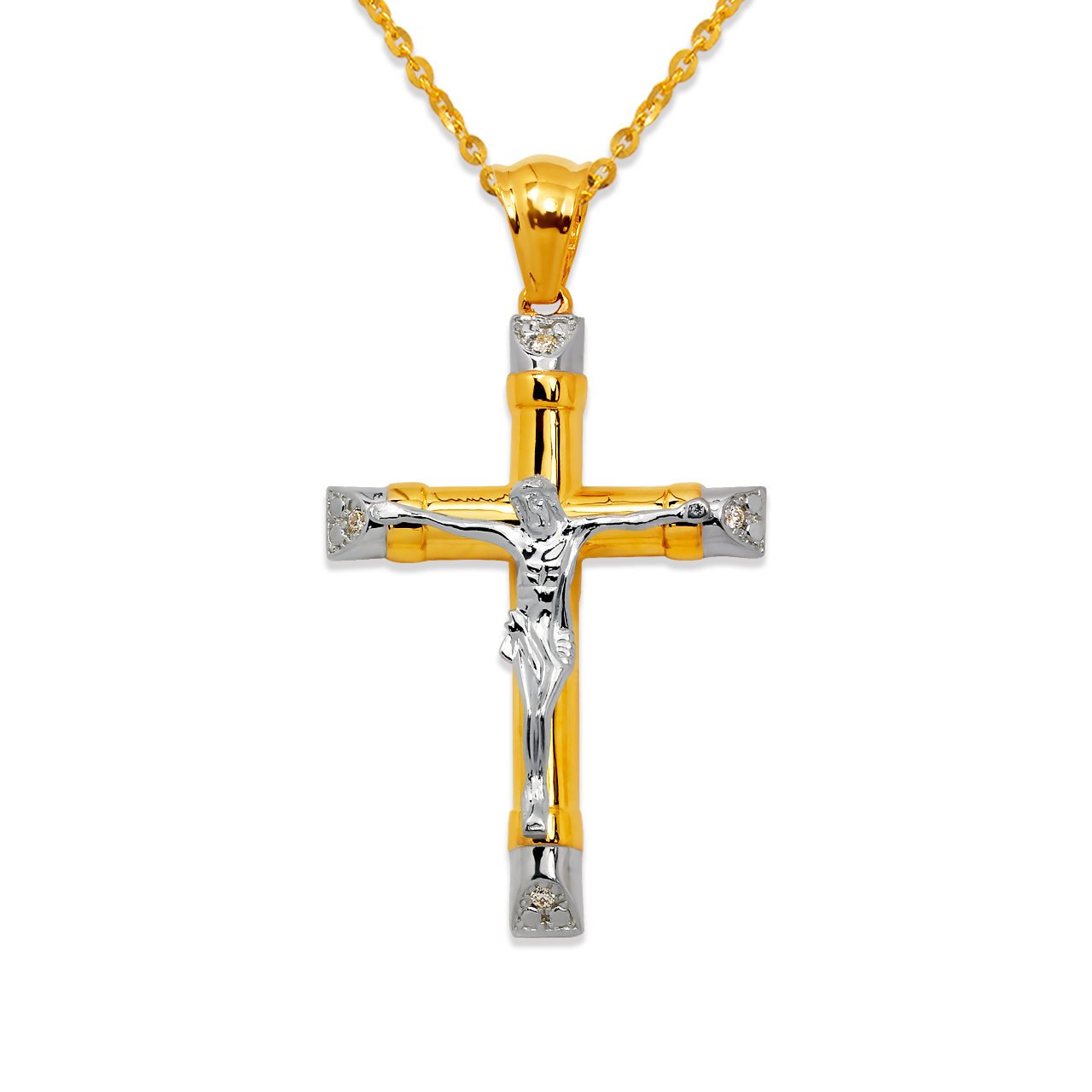 Fancy Jesus Cross CZ Pendant