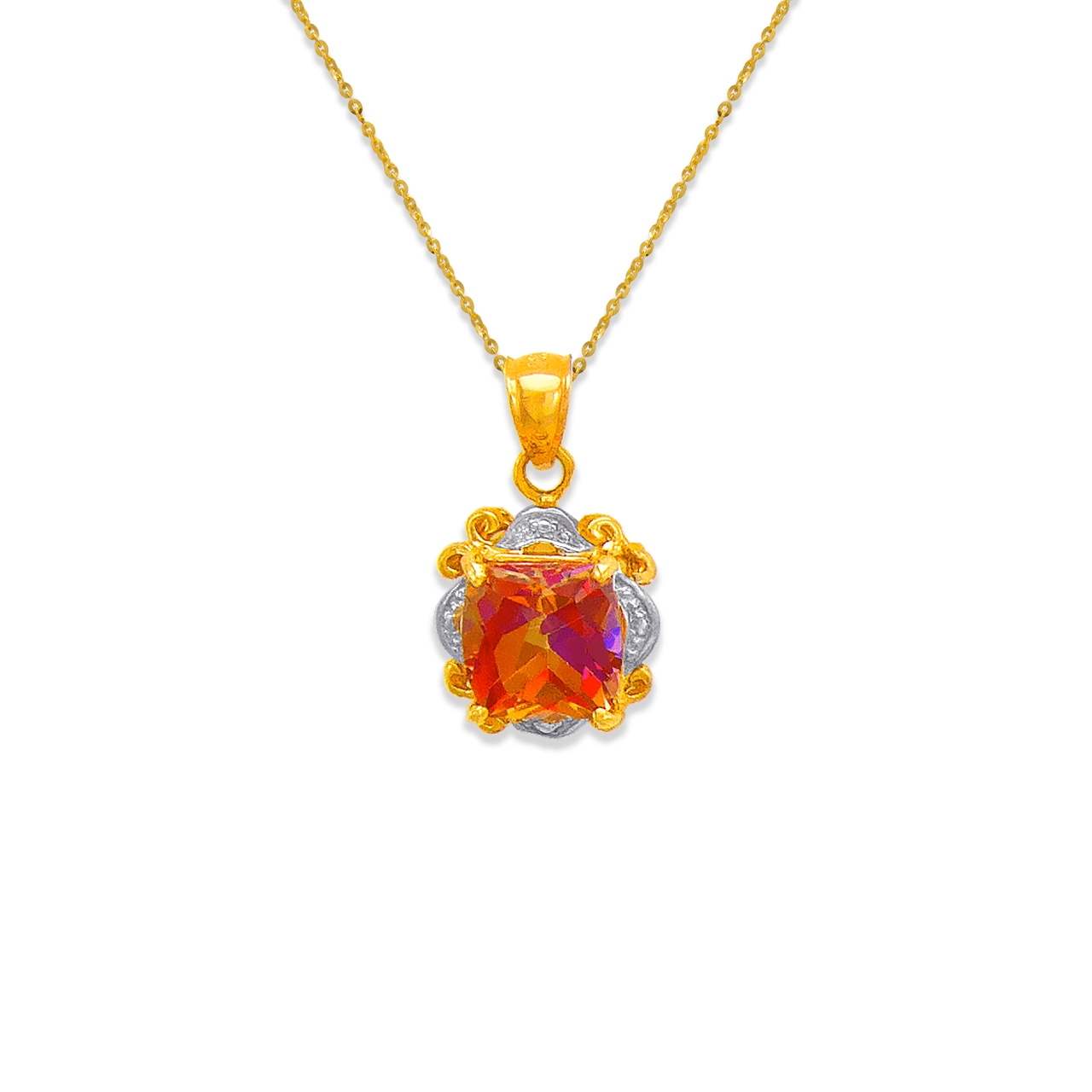 Hyacinth Topaz CZ Pendant