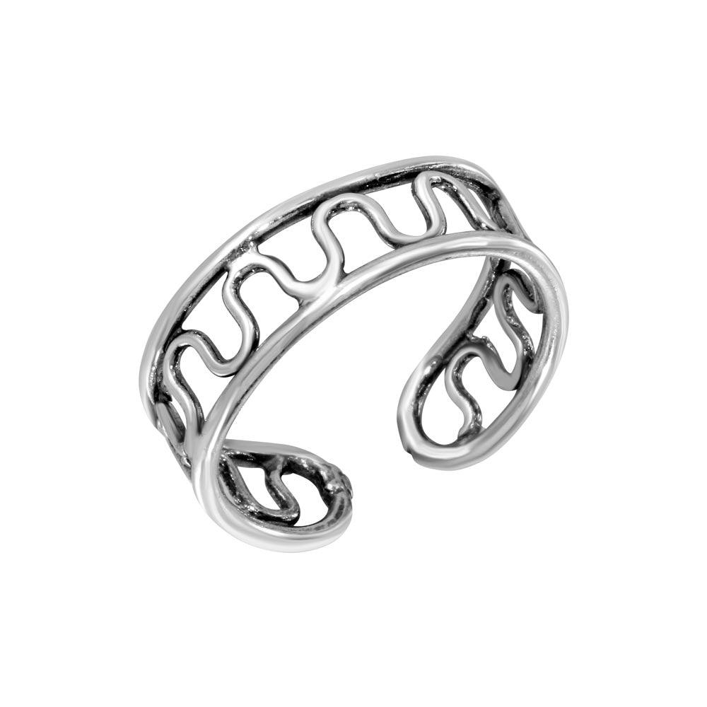 925 Sterling Silver Wave Wire Design Toe Ring