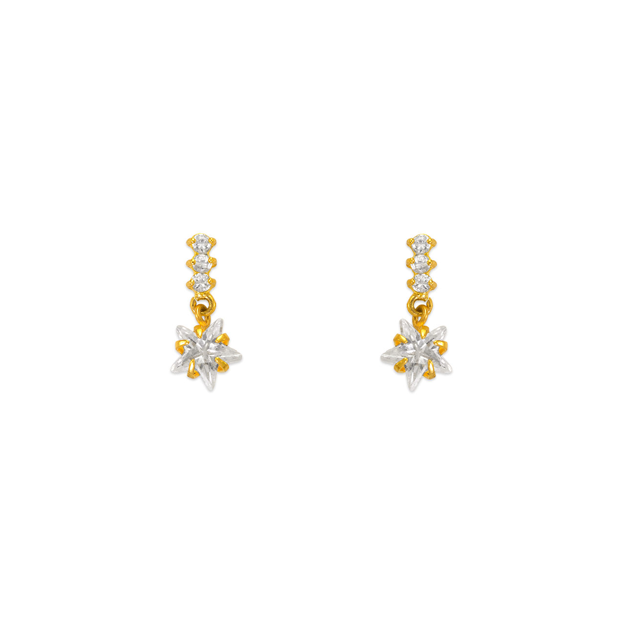 Dangling Star CZ Stud Earrings