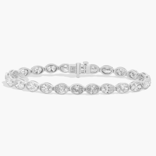 Oval Cut Diamond  E/W  Bezel Set Tennis Bracelet CHECK