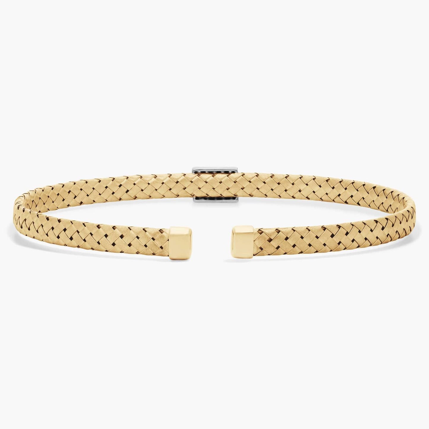 Two-Toned Woven Pavé Diamond Bead Bracelet