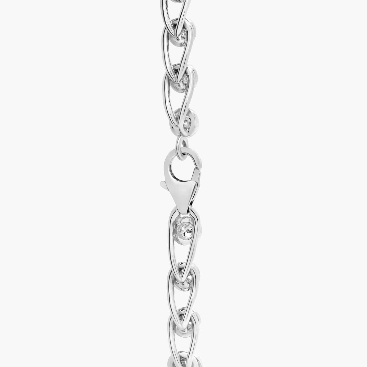 Diamond Safety Pin Chain Bracelet