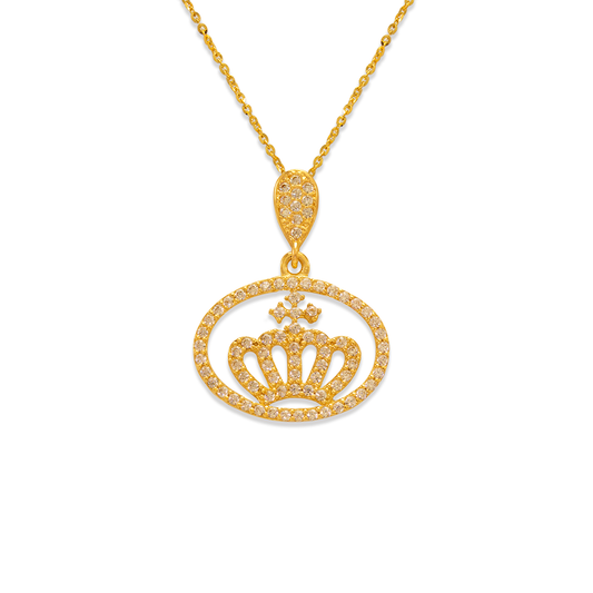 Fancy Crown CZ Pendant