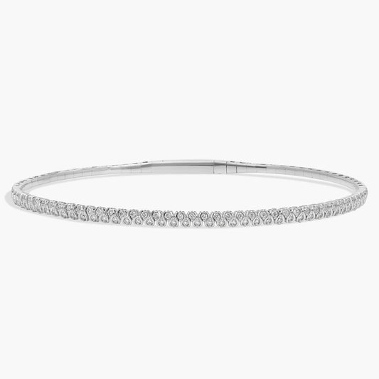 Honeycombed Diamond Flex Bangle Bracelet