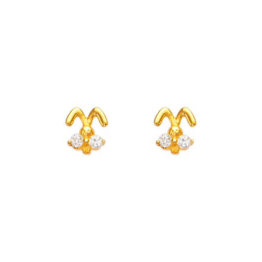 Rabbit CZ Stud Earrings