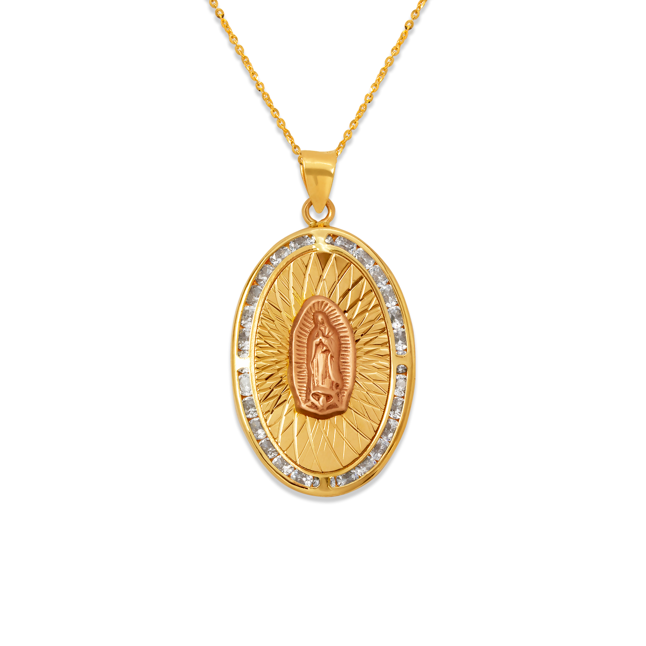 Oval Guadalupe CZ Pendant