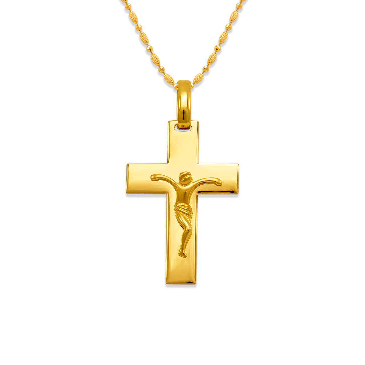 High Polished Cross Jesus Pendant