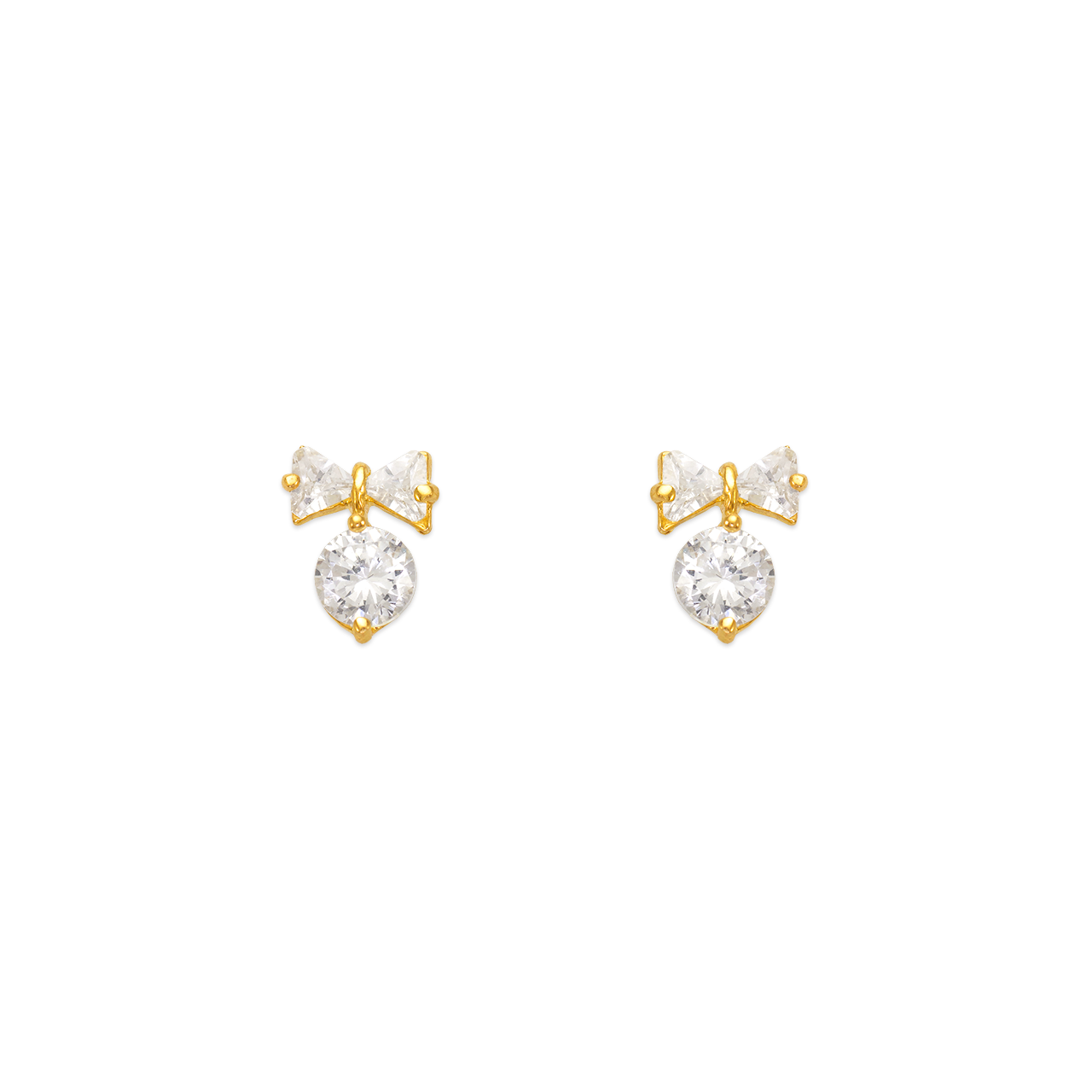 Bow CZ Stud Earrings