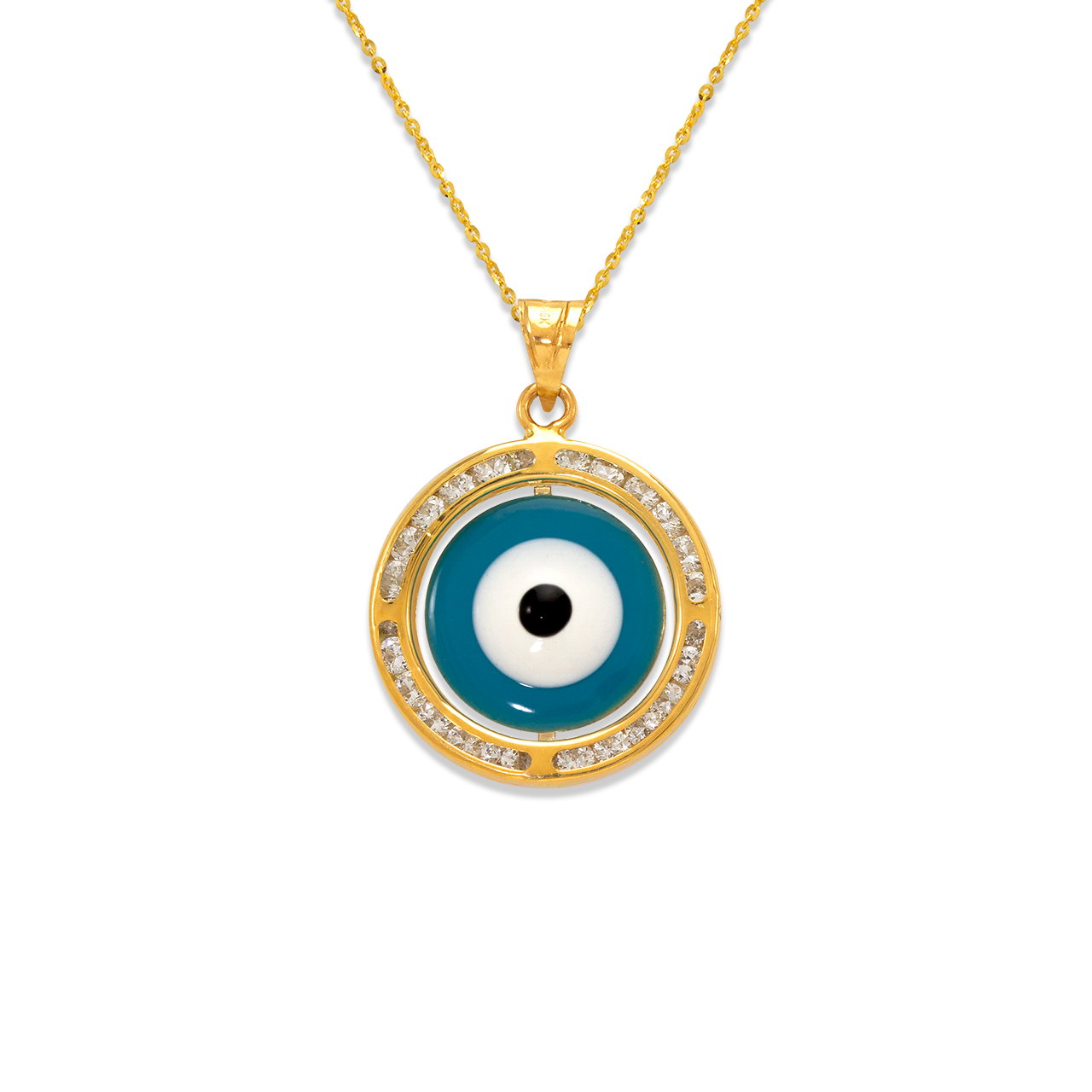 Medium Evil Eye Enamel CZ Pendant