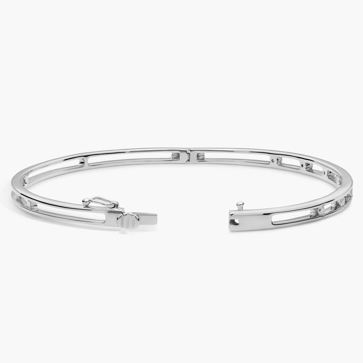 Diamond Station Bangle Bracelet