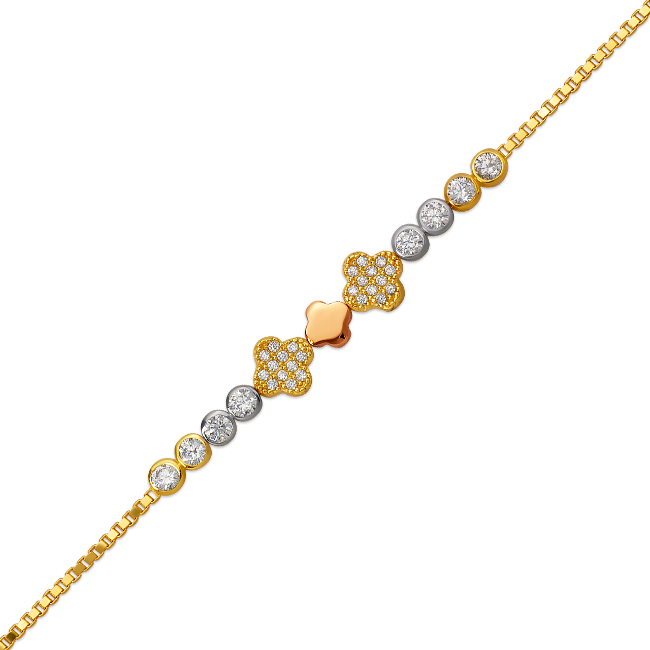 Ladies High Polished CZ Bracelet