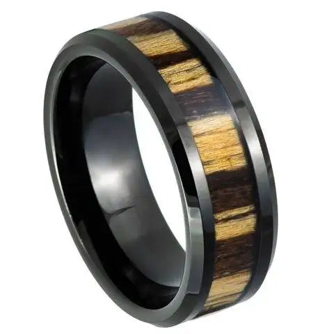 Black IP Plated Zebra Wood Inlay