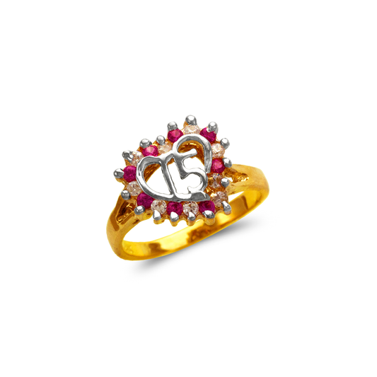 Ladies 15 Anos Heart Ring