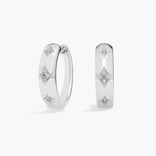 Diamond Flicker Huggie Earrings