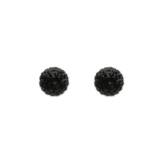 Ball Enamel CZ Stud Earrings