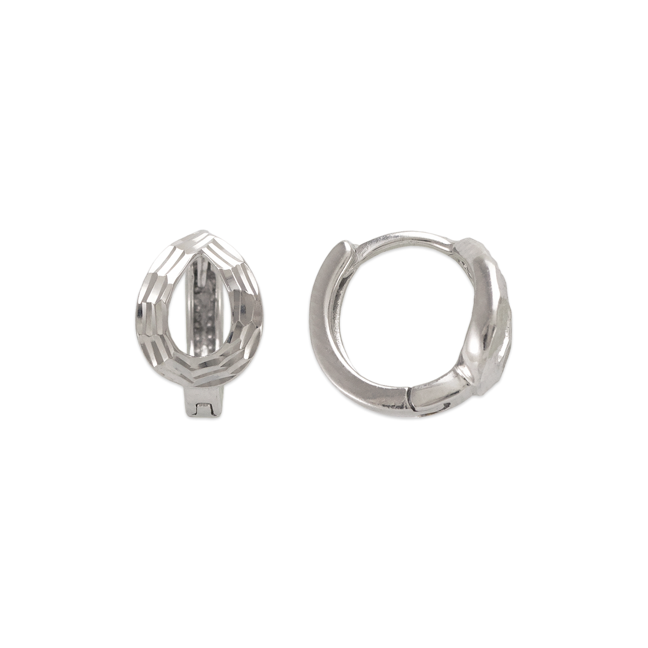 Diamond Cut Huggie Earrings