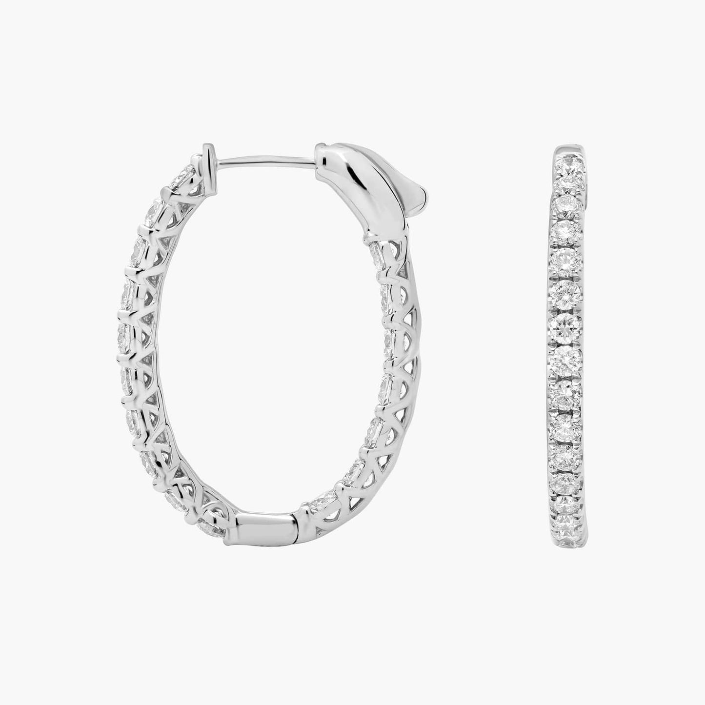 Round Diamond Hoop Earrings