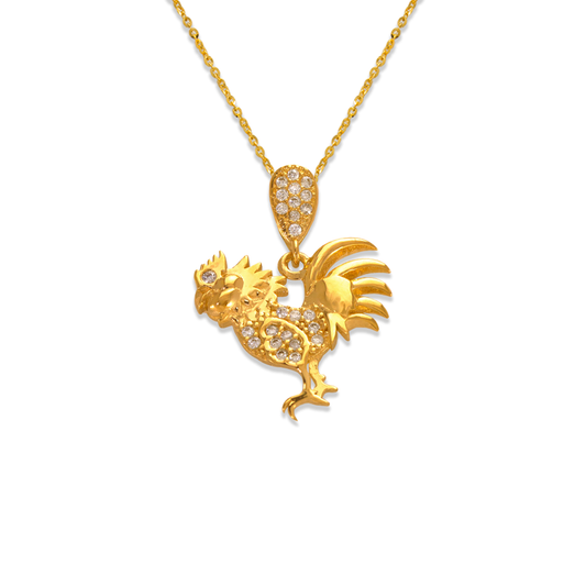 Fancy Rooster CZ Pendant